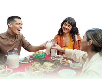 Friends sharing a meal together