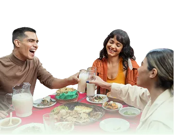 Friends sharing a meal together