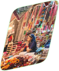 Colorful Indian market stall