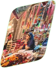 Colorful Indian market stall