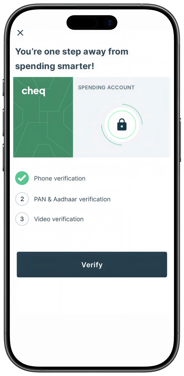 Cheq KYC verification screen