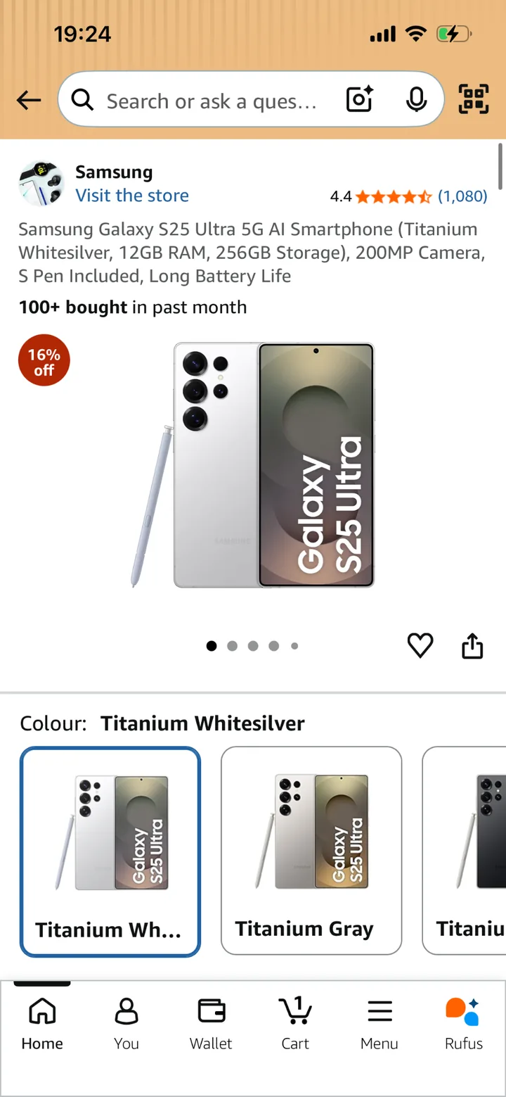 Amazon guide screenshot for Select a Product