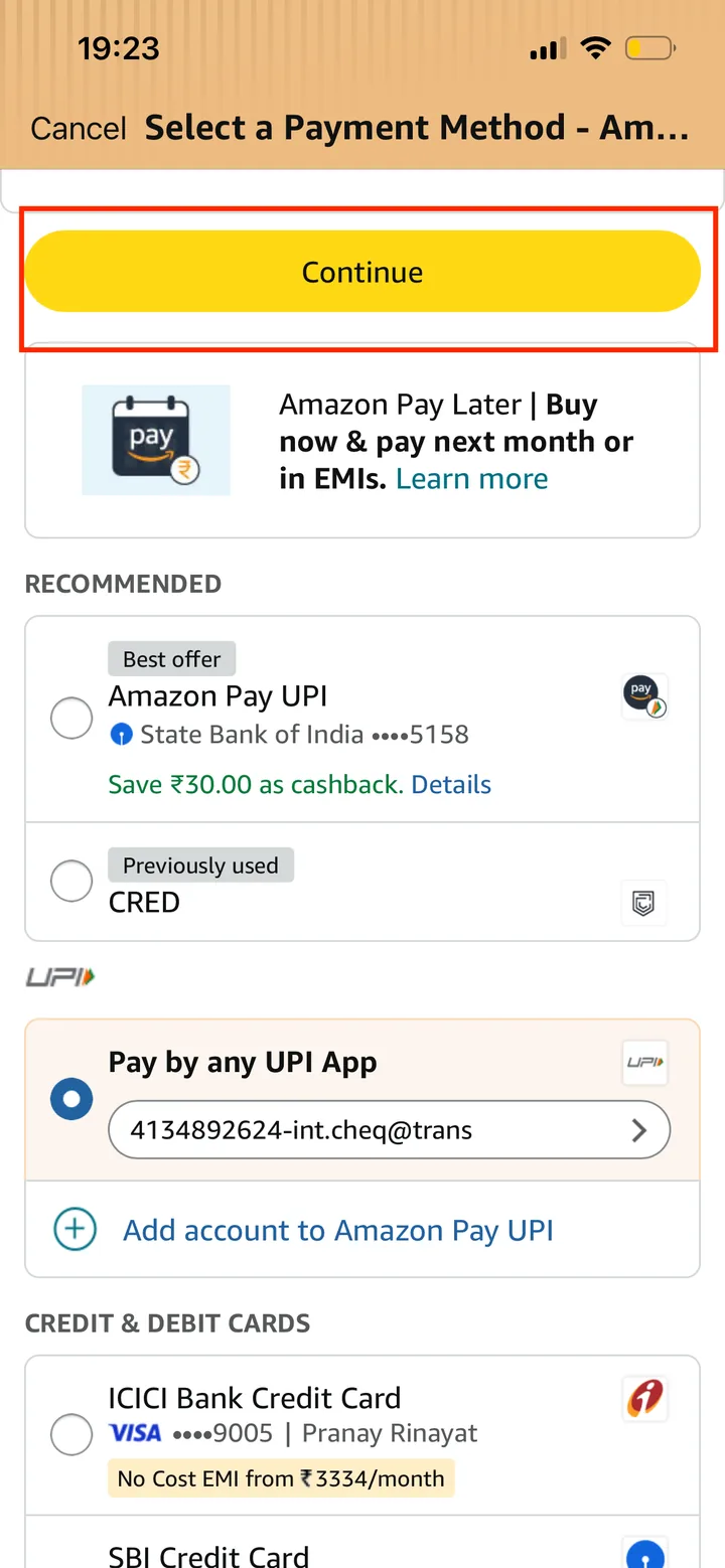 Amazon guide screenshot for Continue to Checkout