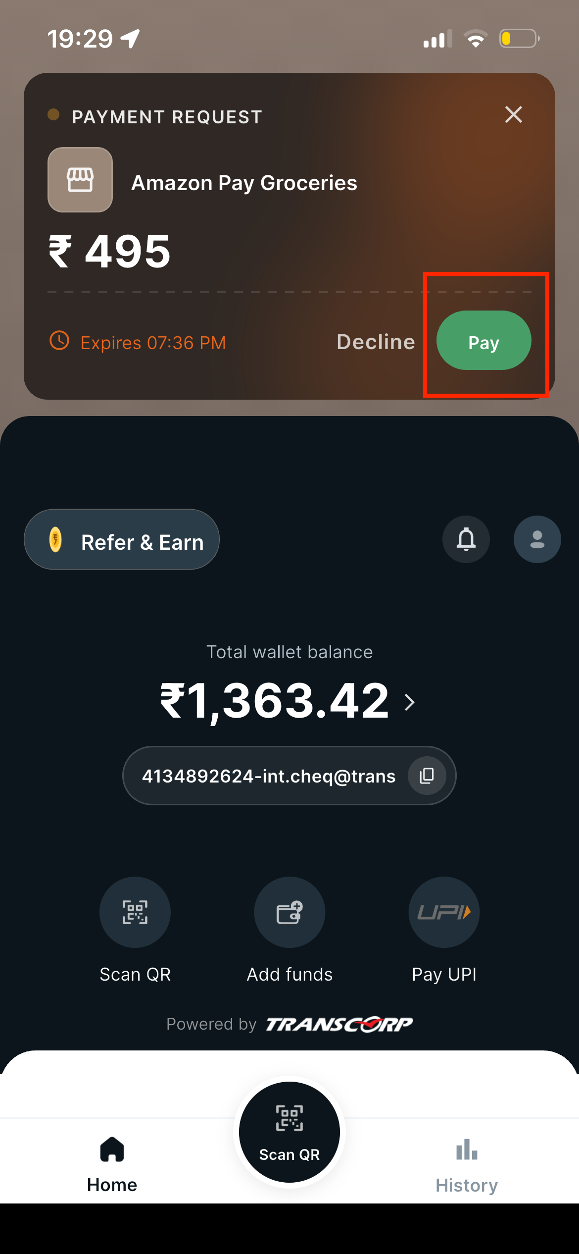 Amazon guide screenshot for Open Cheq, Complete payment, order confirmed