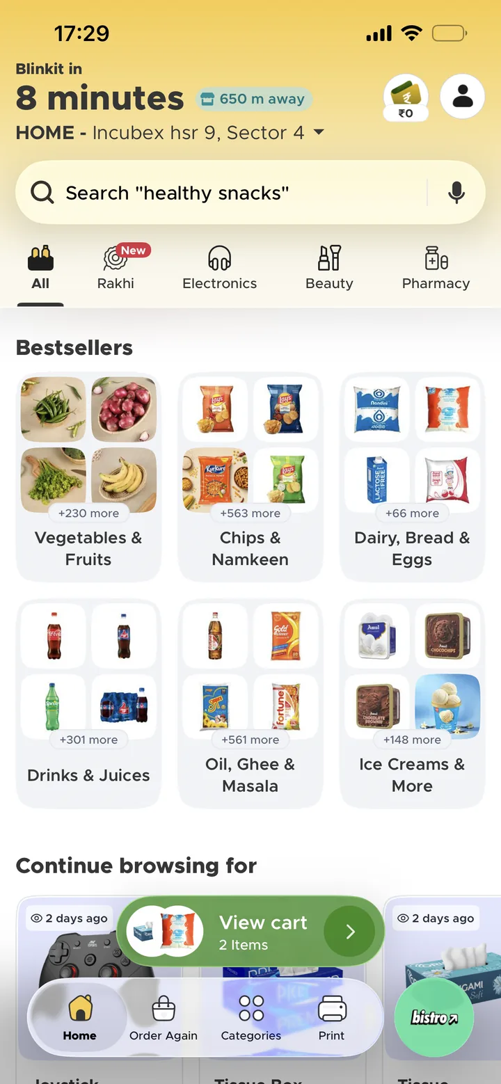 Blinkit guide screenshot for Add your items to the cart