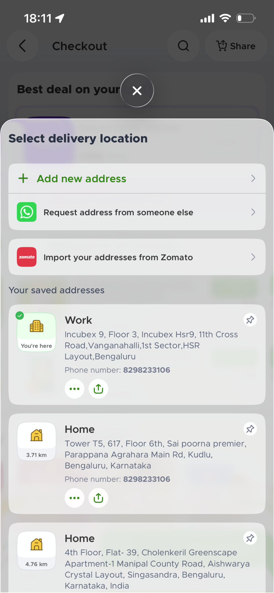 Blinkit guide screenshot for Enter your delivery address