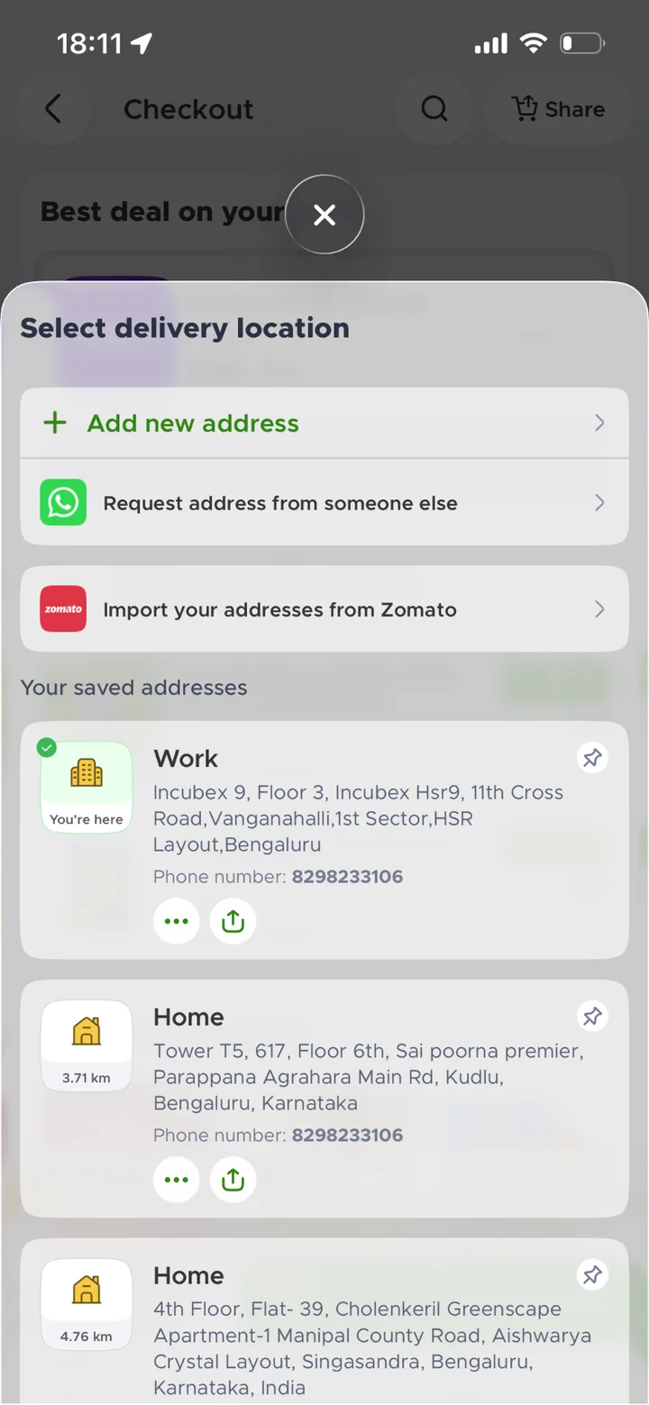 Blinkit guide screenshot for Enter your delivery address