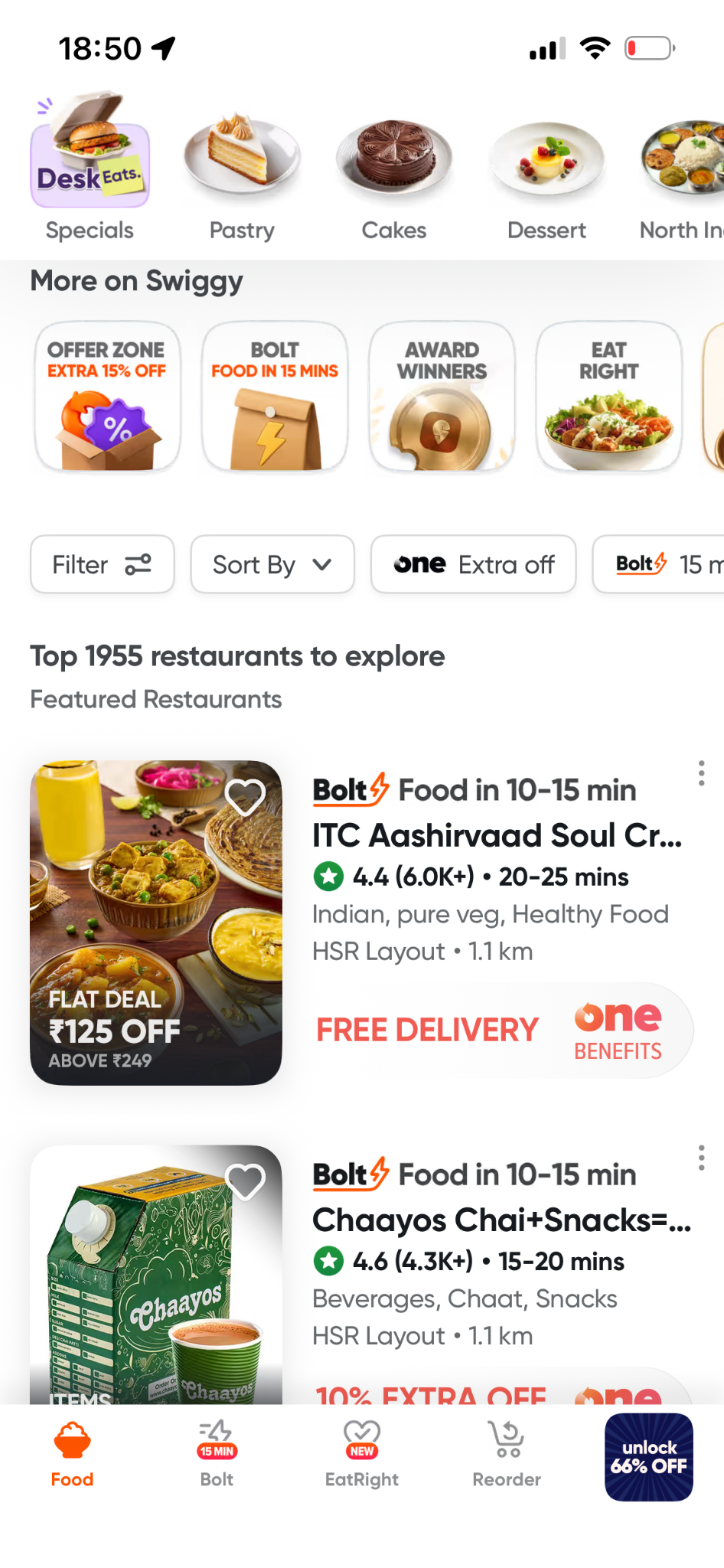 Swiggy guide screenshot for Choose a Restaurant