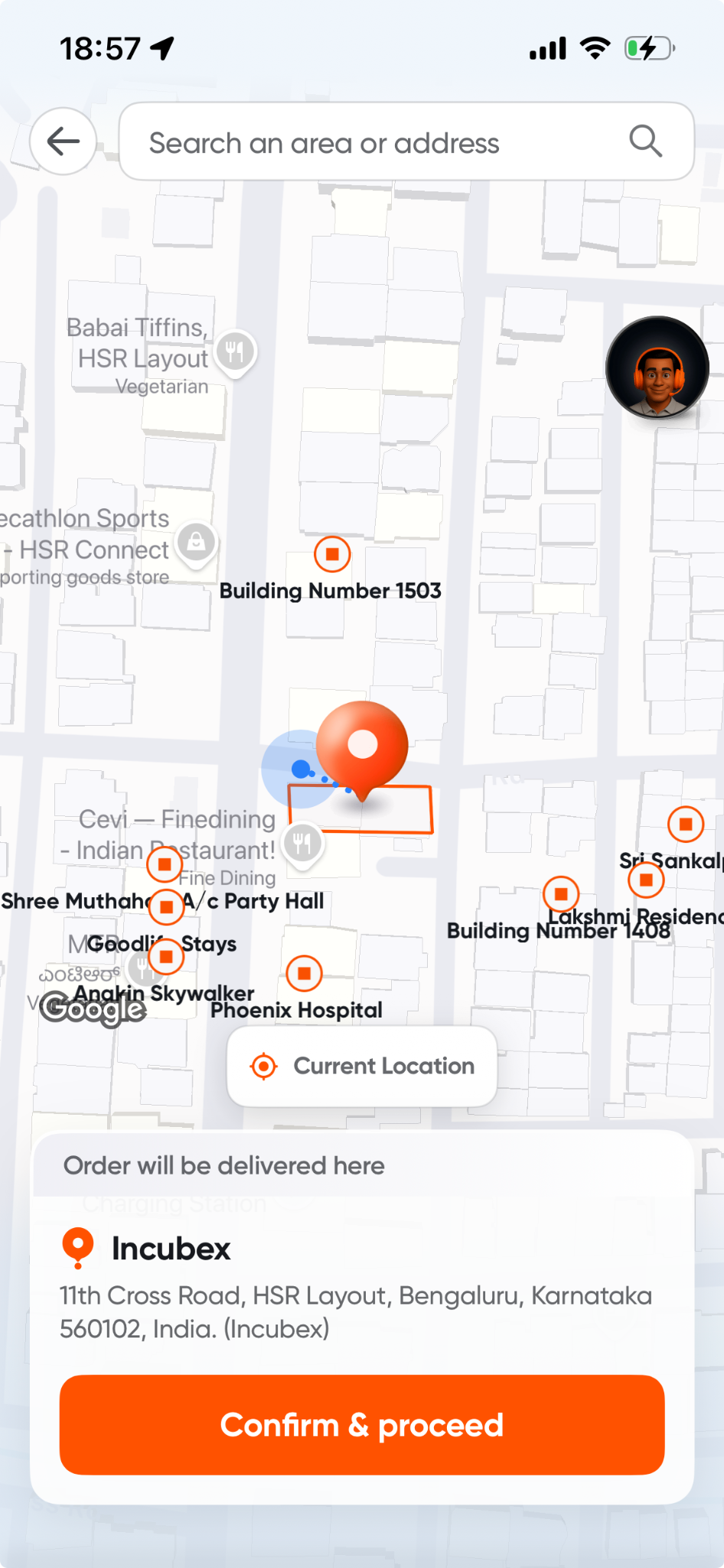 Swiggy guide screenshot for Add Delivery Address