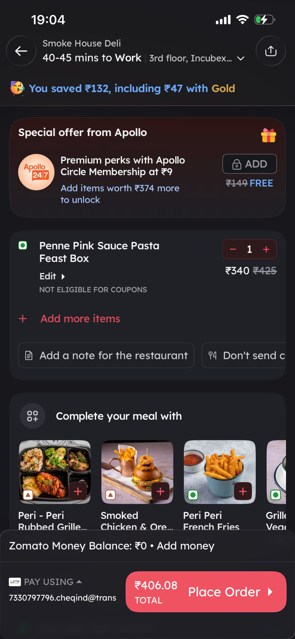 Zomato guide screenshot for Add Items to Cart